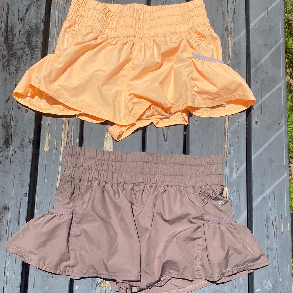 get your flirt on free people short orange and brown
